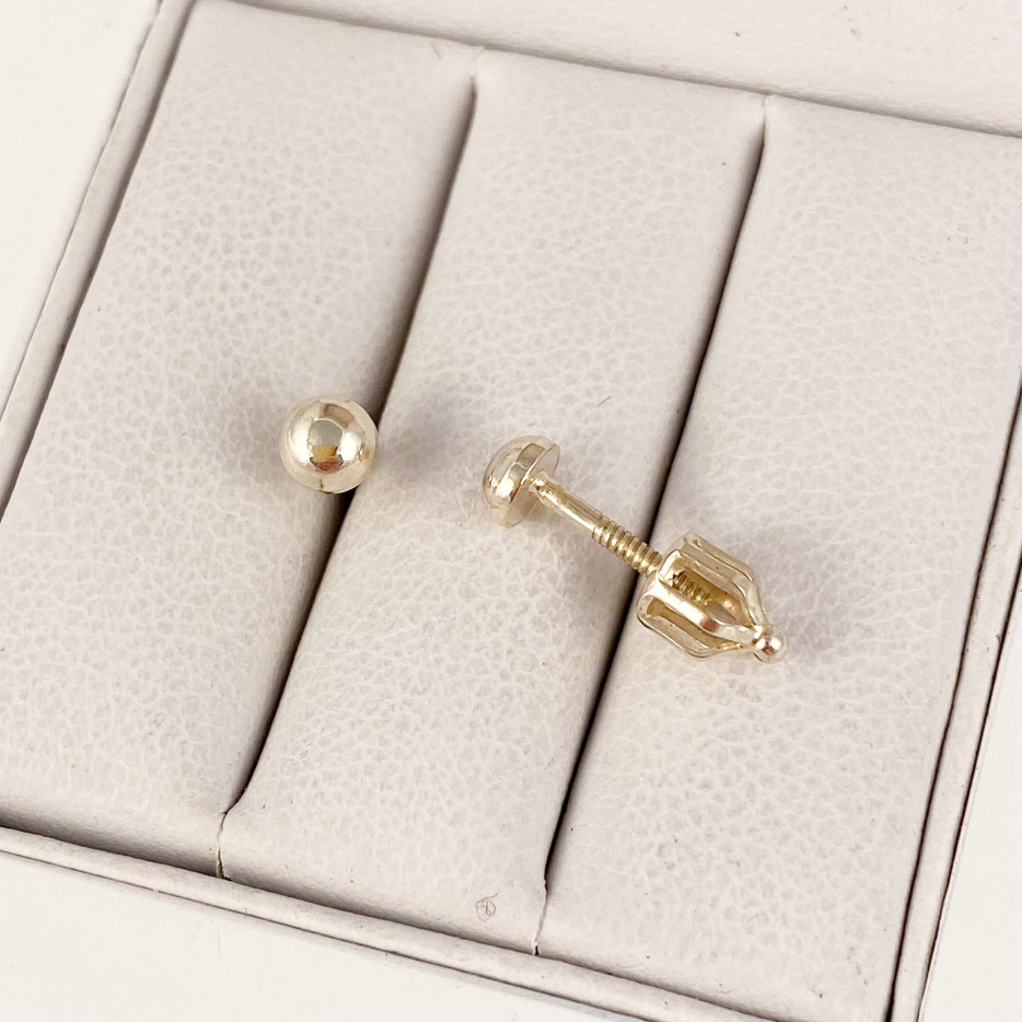 Žluté zlato náušnice pecky na šroubek